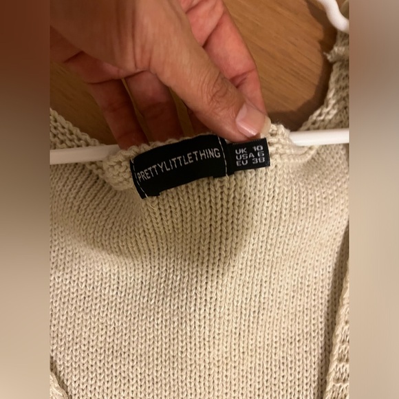 Tall Cream Crochet Plunged Maxi Dress. - Picture 6 of 6